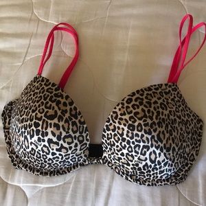 VICTORIA’S SECRET PINK leopard push up bra 36C